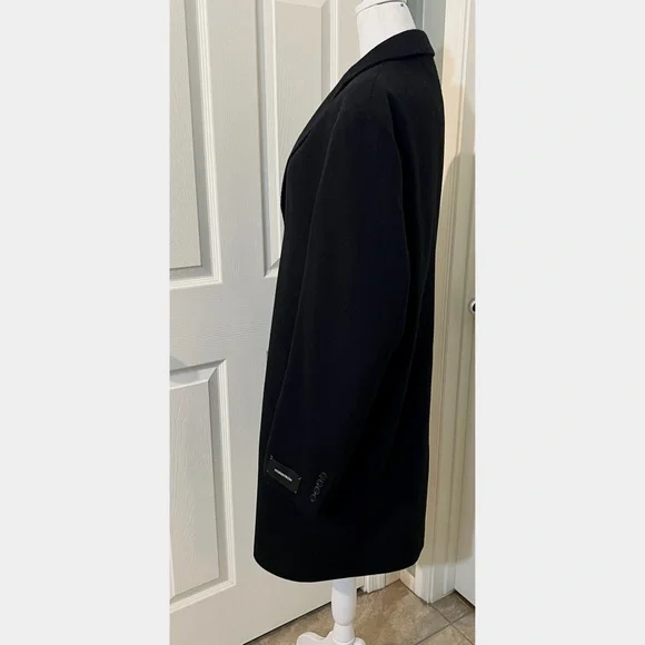 Nordstrom Men's Mason Wool Cashmere Blend Overcoat CoatJacket Black Size M Pea Coats